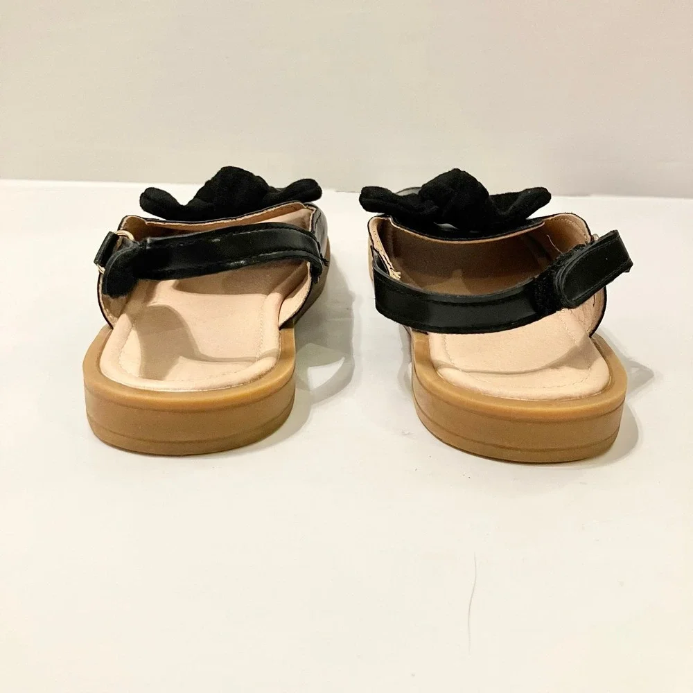 Girls Bowknot Sandals Flat Slingback Toddler Shoes Sz 28 (US 10.5)
